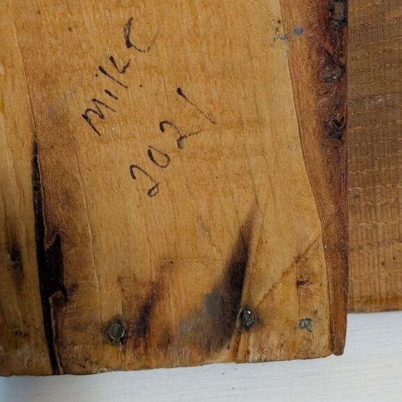 Wooden plank hand painted signed Christmas Tree Truck rustic Primitive hanging - Picture 4 of 8